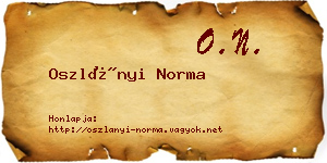 Oszlányi Norma névjegykártya